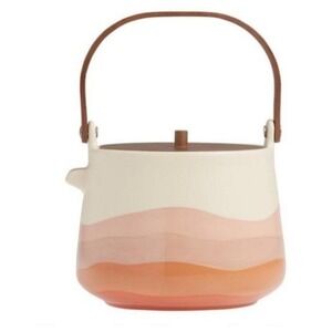 World Market Kolor Me Koby Dipped Landscape Teapot Kitchenware Pink Tan